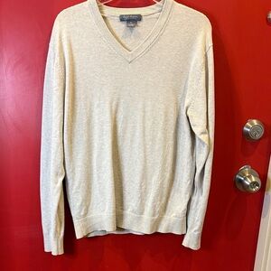 Daniel Cremieux Men's Beige V-Neck Sweater